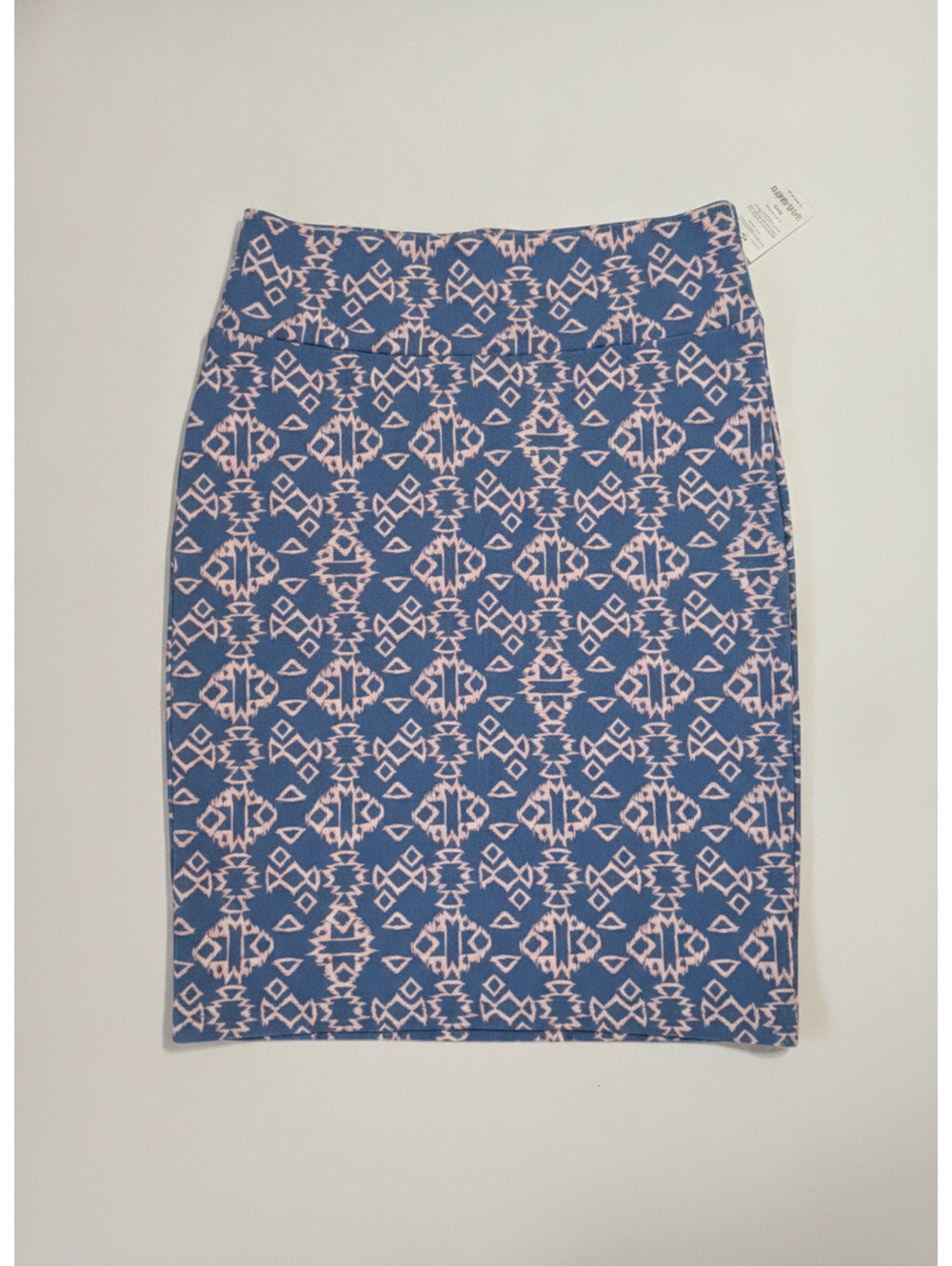 NWT LuLaRoe Blue and Pink Geometric Pattern Pencil Skirt Size 2XL